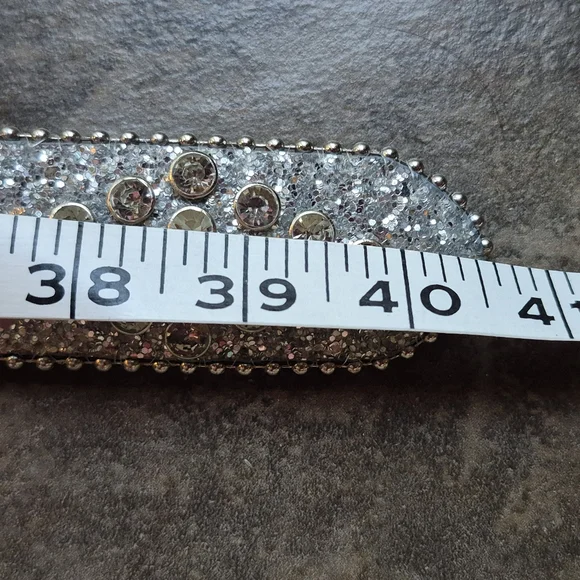 Silver Glitter Rhinestone Belt - Picture 12 of 12